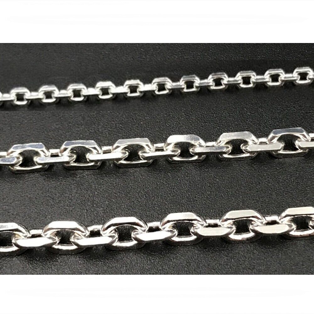 USA Stock 3MM Mens Chain Silver Stainless Steel Cable Anchor Necklace 26 inches