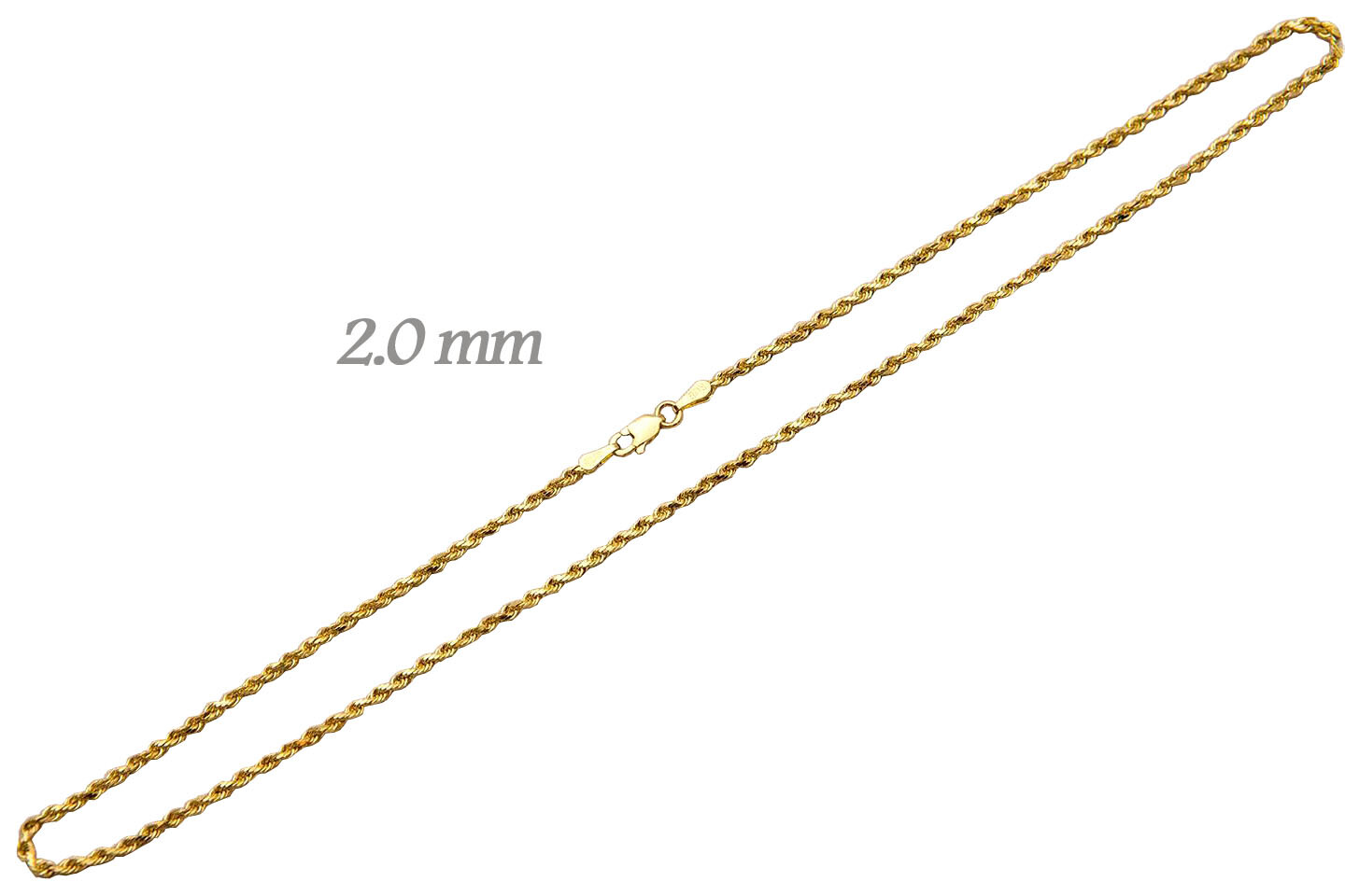 14k Solid Yellow Gold Rope Chain Necklace Bracelet 1mm-10mm Men Women Sz 7″-30″