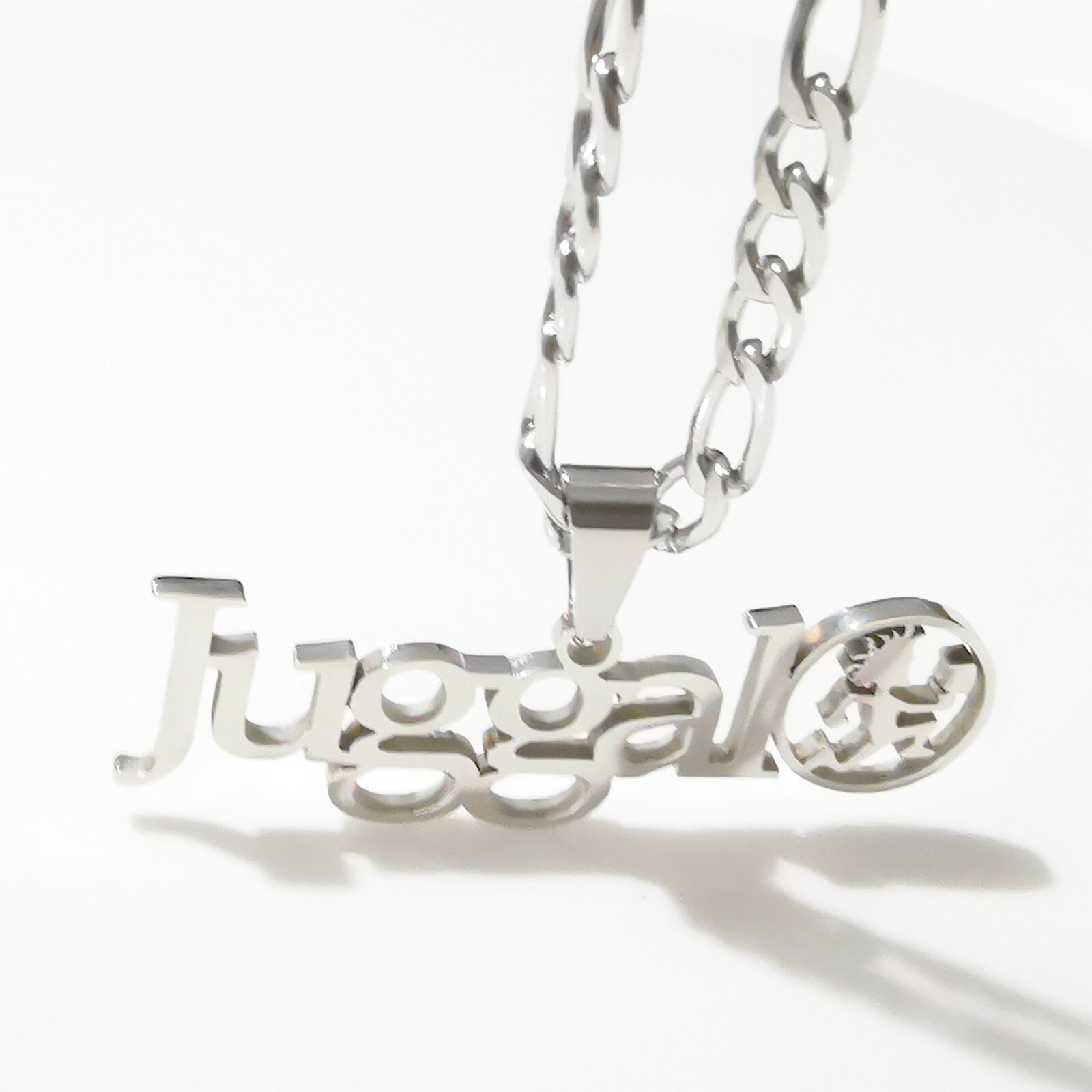 juggalo ICP STAINLESS STEEL PENDANT & 24IN NECKLACE figaro chain