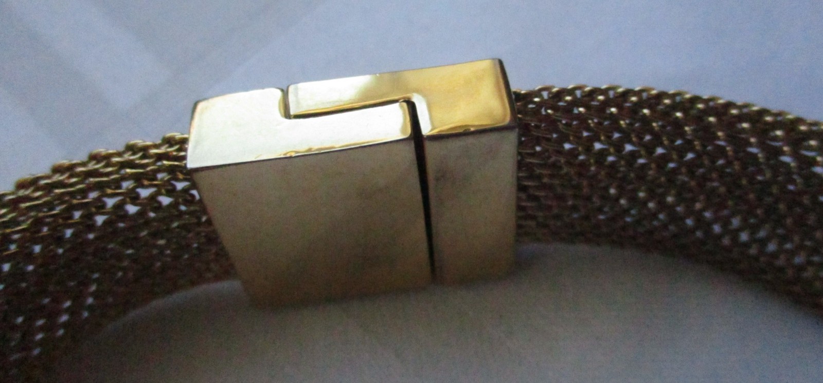 LRL Lauren Ralph Lauren Gold Plated Chunky Mesh Collar Choker Band Necklace VTG