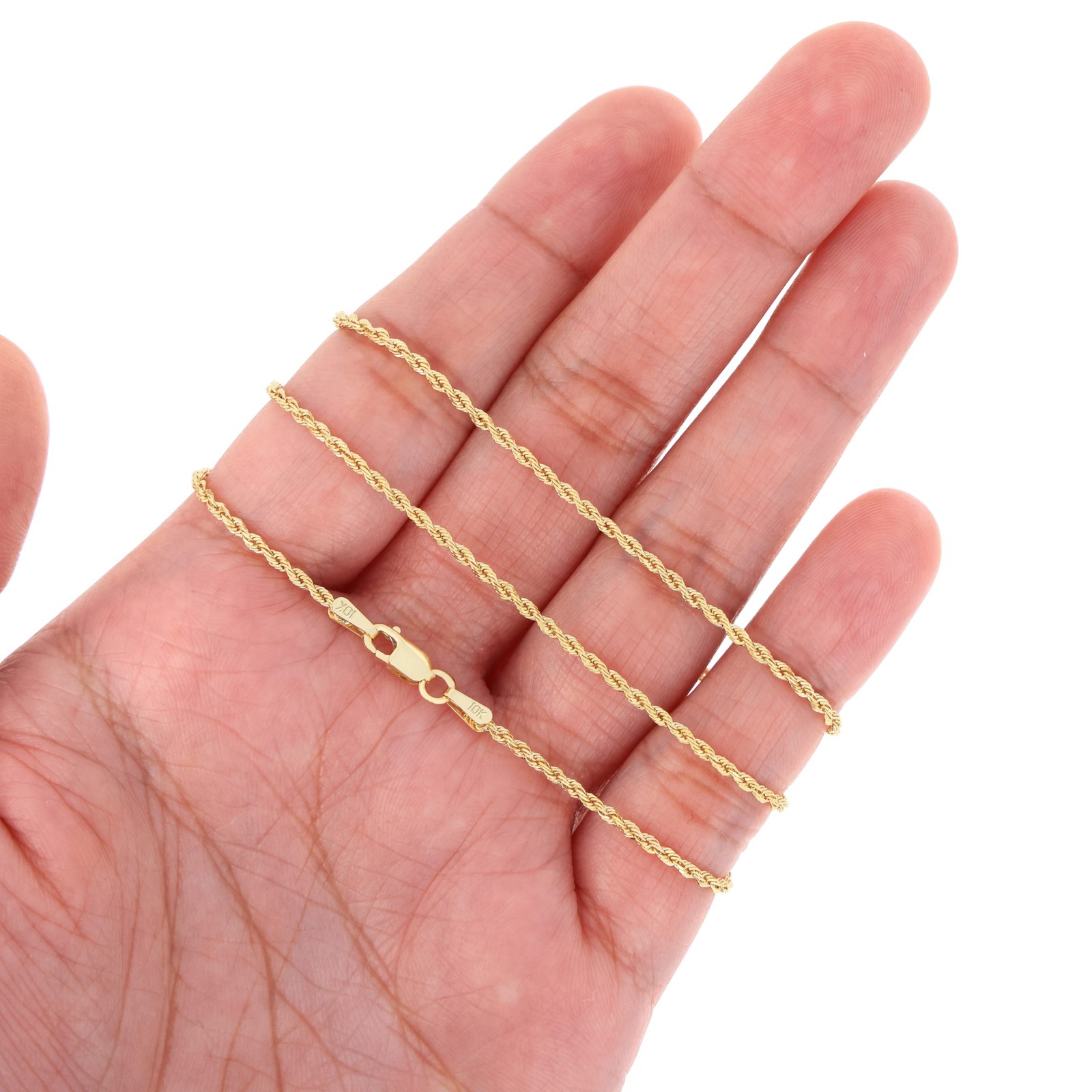10K Yellow Gold 1mm-8mm Solid Diamond Cut Rope Chain Bracelet 7″ 7.5″ 8″ 8.5″ 9″