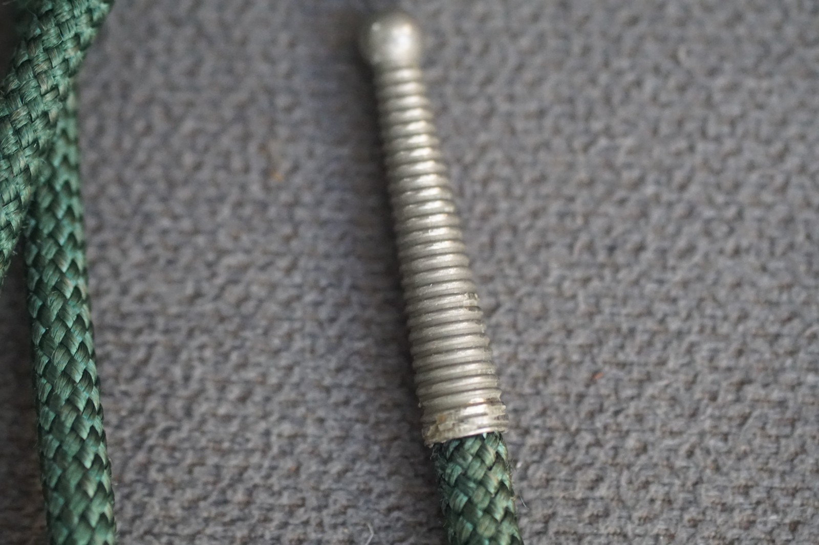 Vintage Abalone on Green Cord 18″ Lariat String Ties (2), adjustable length