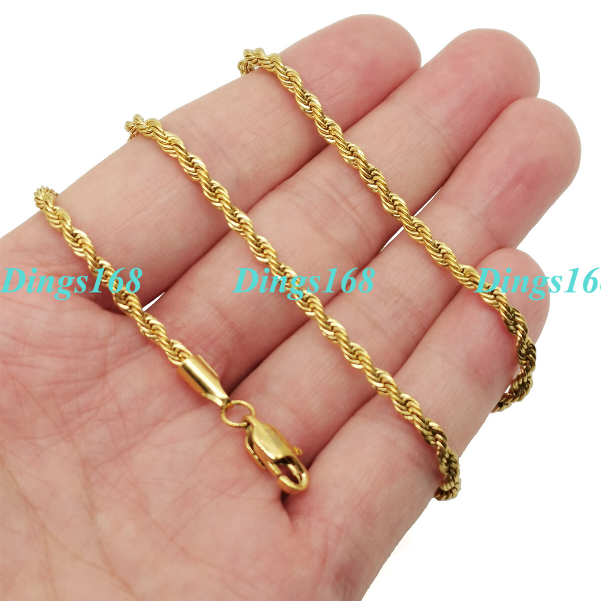18K Gold Filled 16″- 32″ INCH Classic Rope Chain Necklace, Multiple Length/Width
