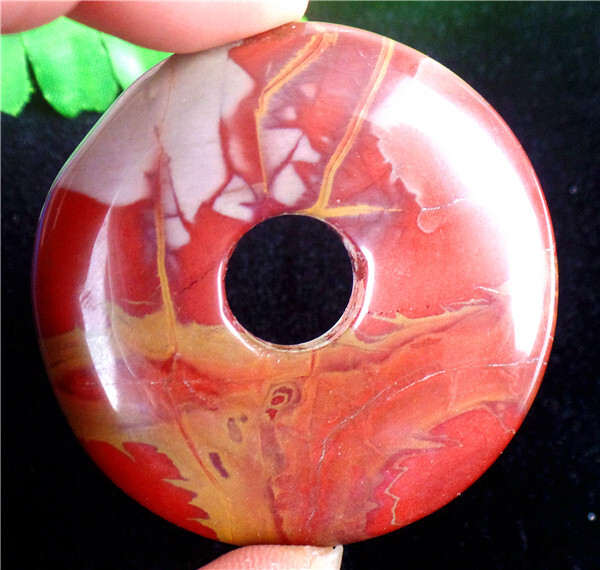 47x7mm Natural Brown Red Noreena Jasper Donuts Pendant Bead AD65425