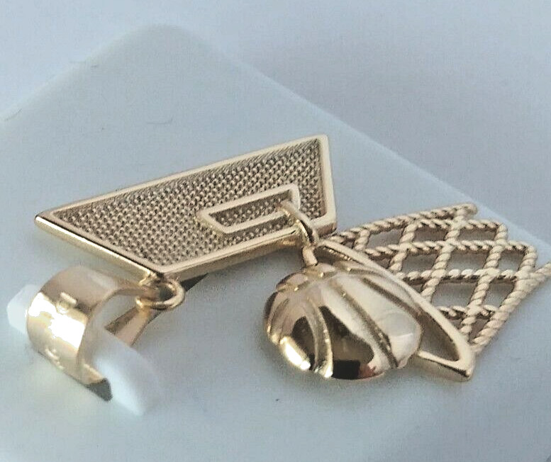 New 28x18mm 925 Sterling SILVER BASKETBALL & HOOP pendant Gold Plated