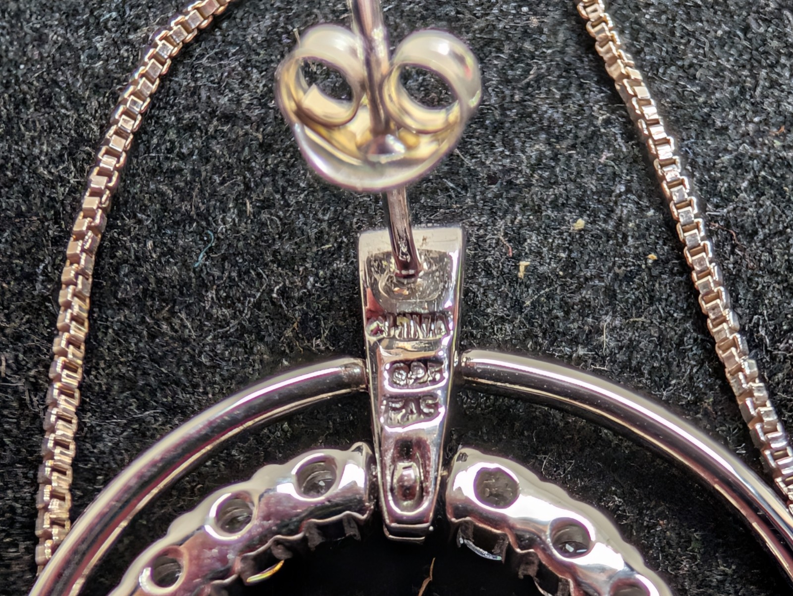 Sterling Silver CZ Cubic Zerconia Hoop Earrings & Necklace w/18″ Chain 260322G