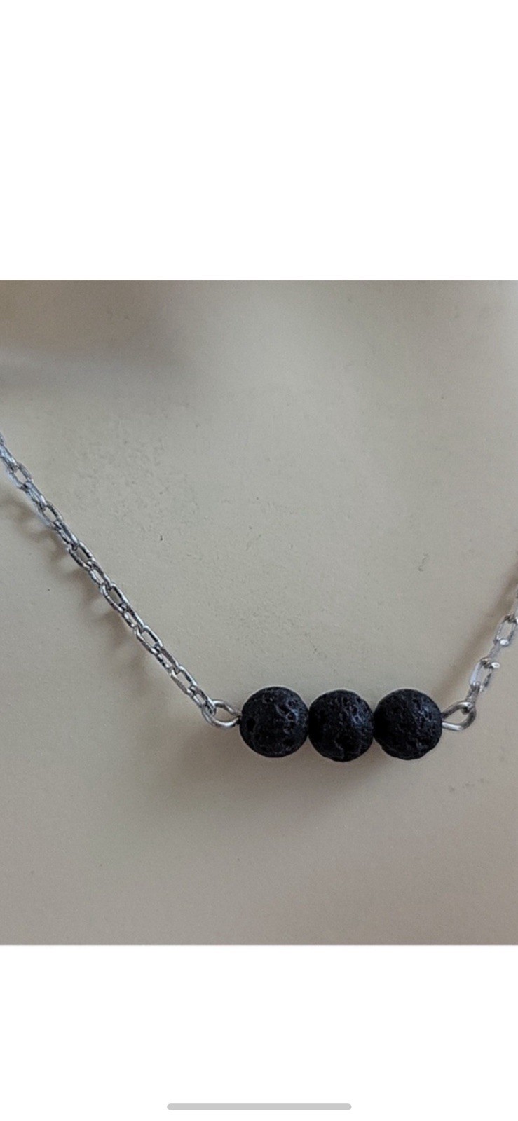 Vintage Designer MarilynSchiff Signed Black Lava Bead Necklace 1980’s statement