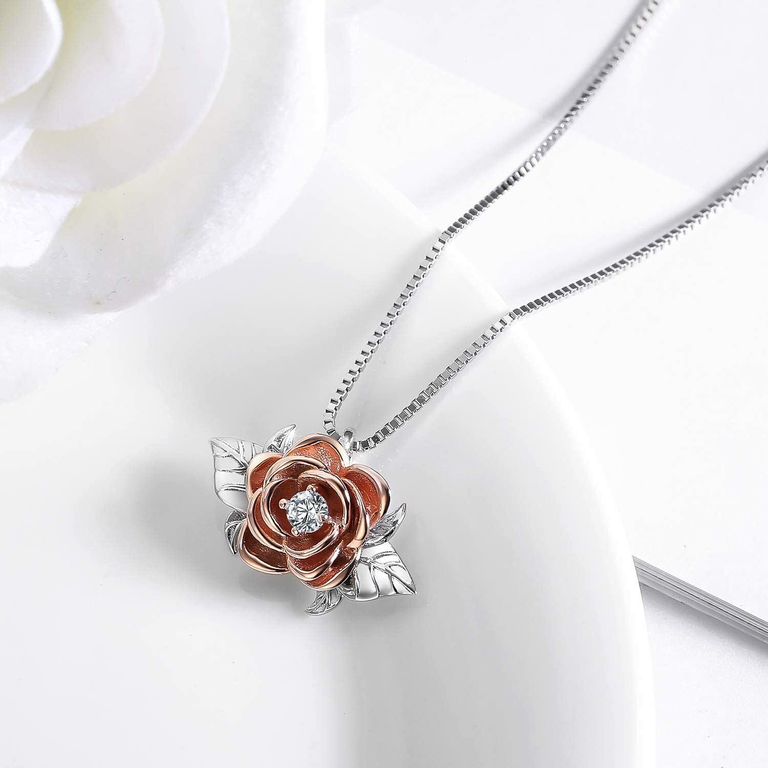 STUNNING Necklace Women Will Love! Rose Pendant Neck for Women Anniversary Gift