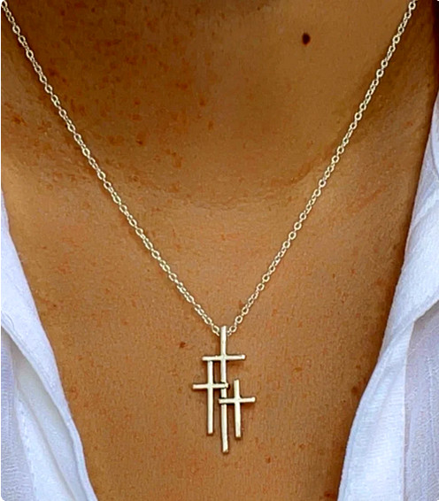 MINIMALIST CROSS CHRISTIAN FAITH PRAY charm on 26″ 925 Sterling Silver necklace