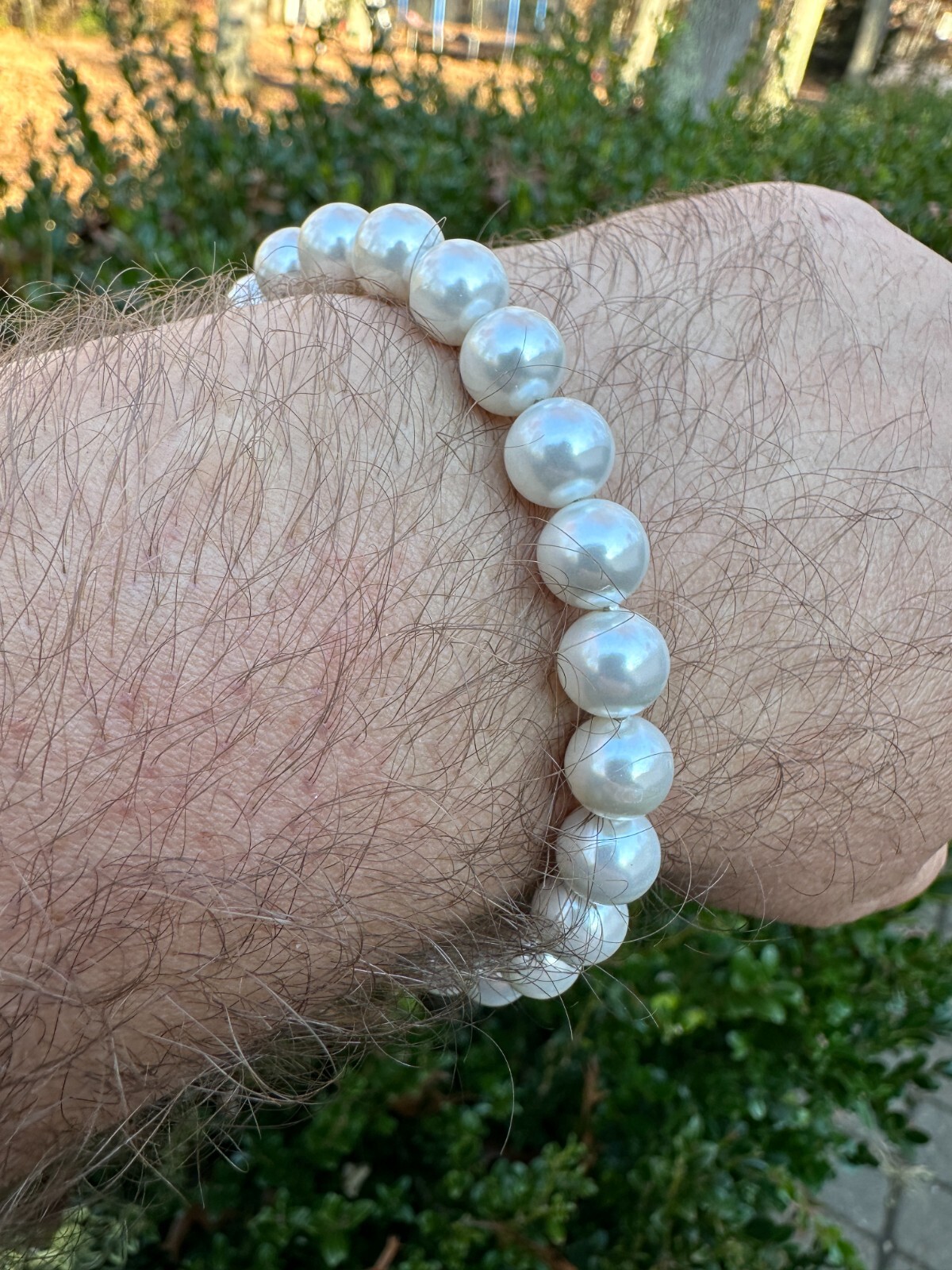 Cultured Pearl Bracelet W. Real 925 Silver Clasp For Men Women 4-10mm All Length