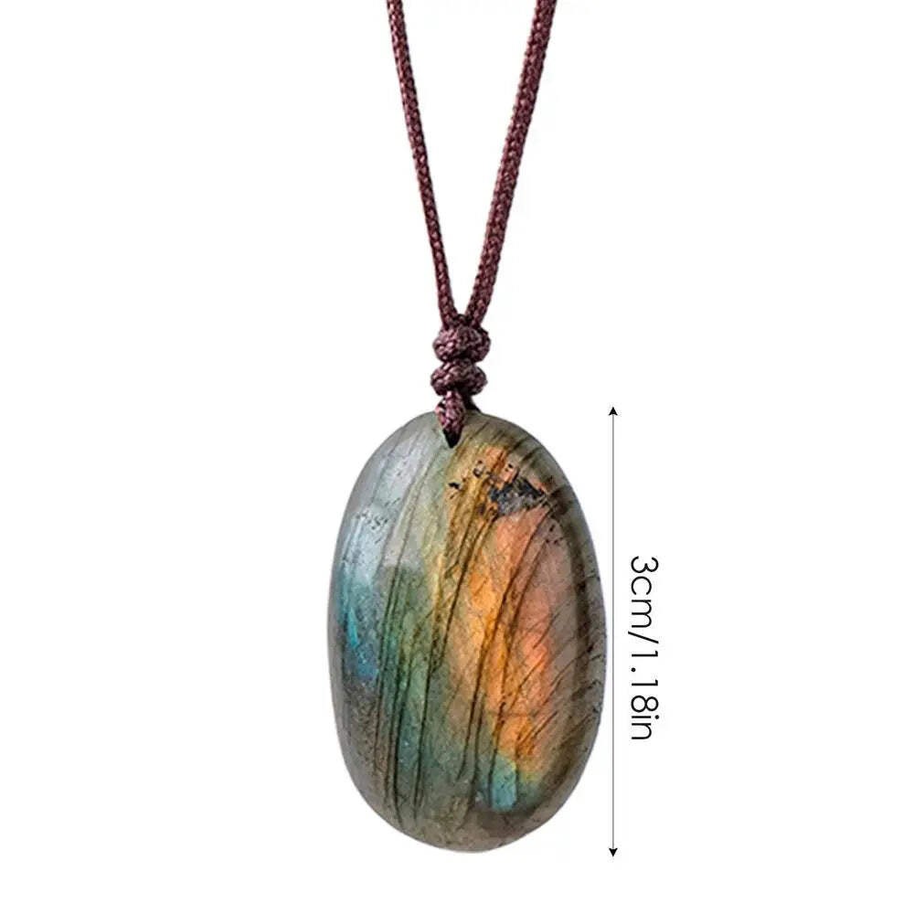 Natural Labradorite Necklace Irregular Random Shape Unique Natural Pendant Jewel