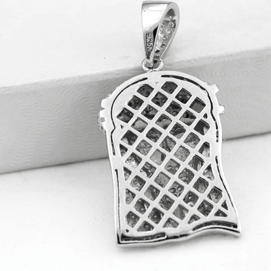 Men’s 925 Sterling Silver JESUS Piece CZ 32mm Mini Charm Pendant.BOX