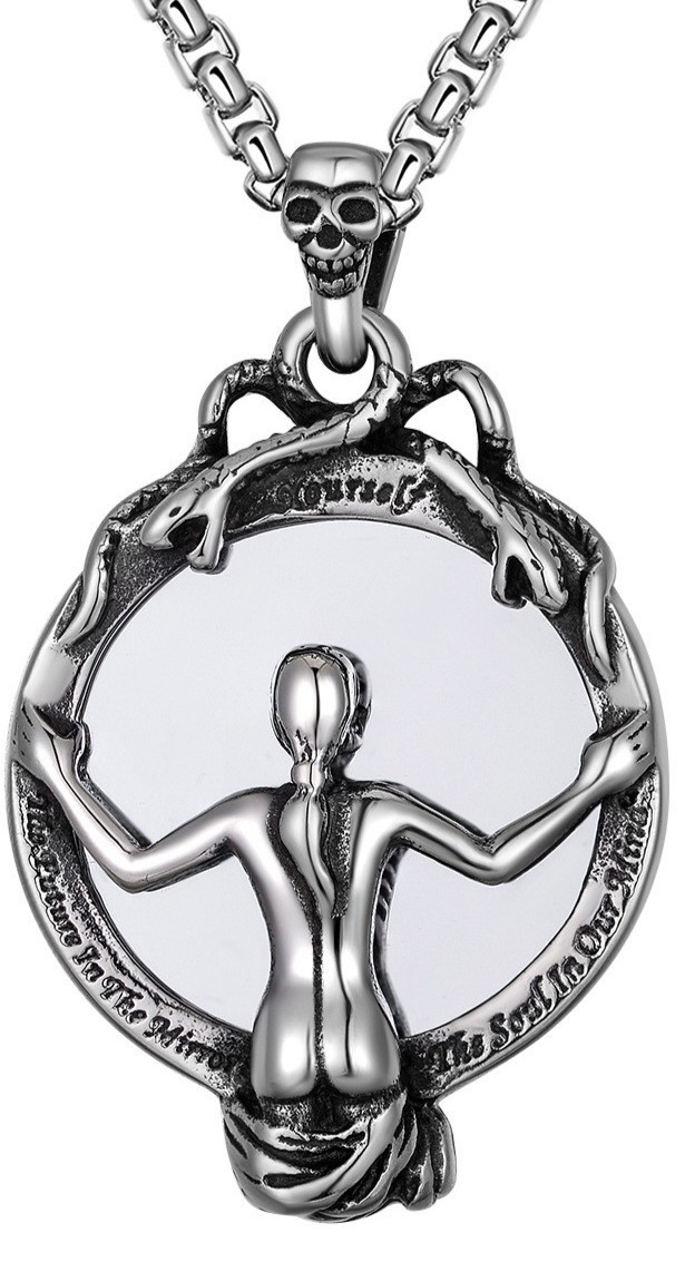 Men’s Stainless Steel Sexy Women Girl Necklace Pendant Hip-Hop Jewelry Gift