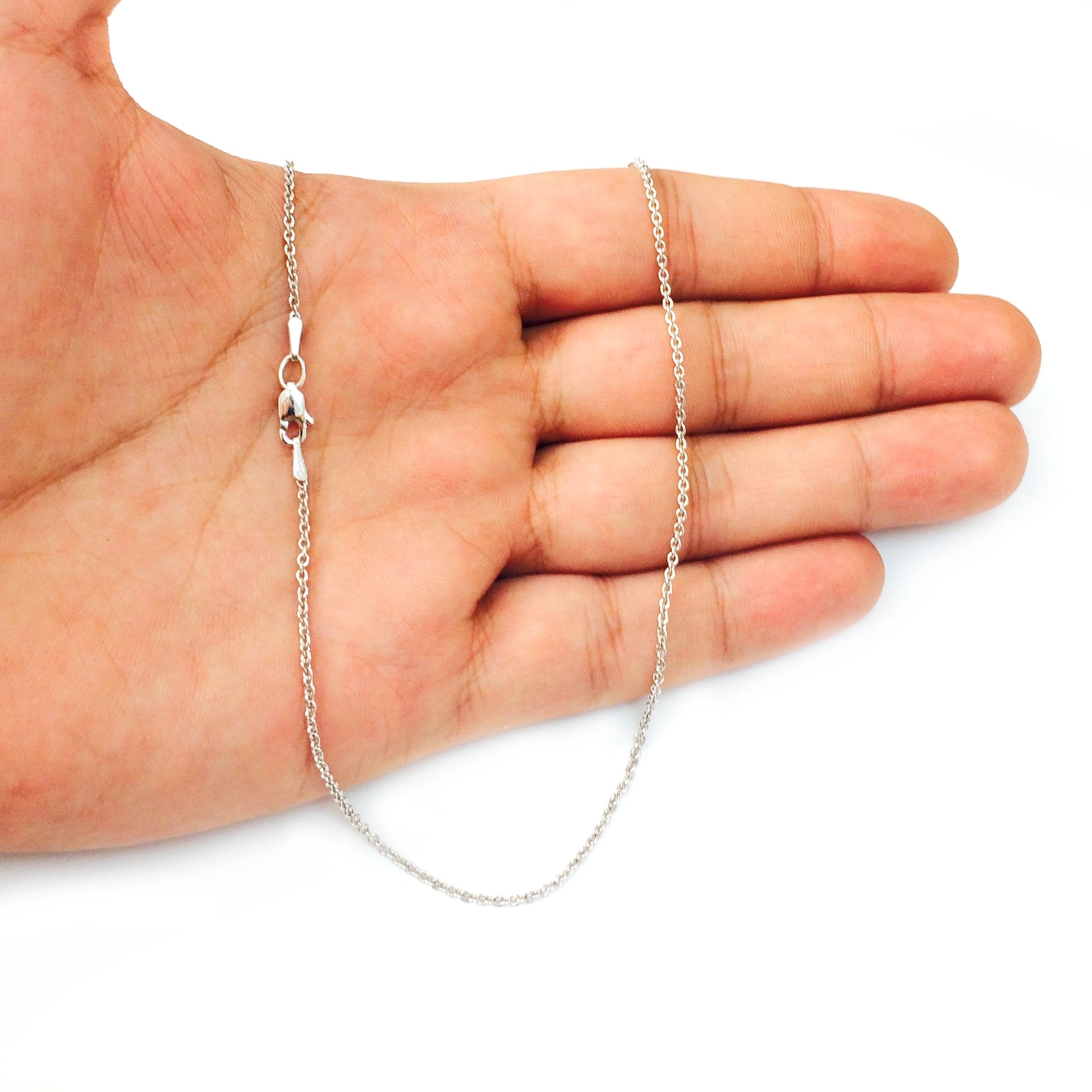 14k White Real Gold Forsantina Chain Necklace, 1.5mm, 16″