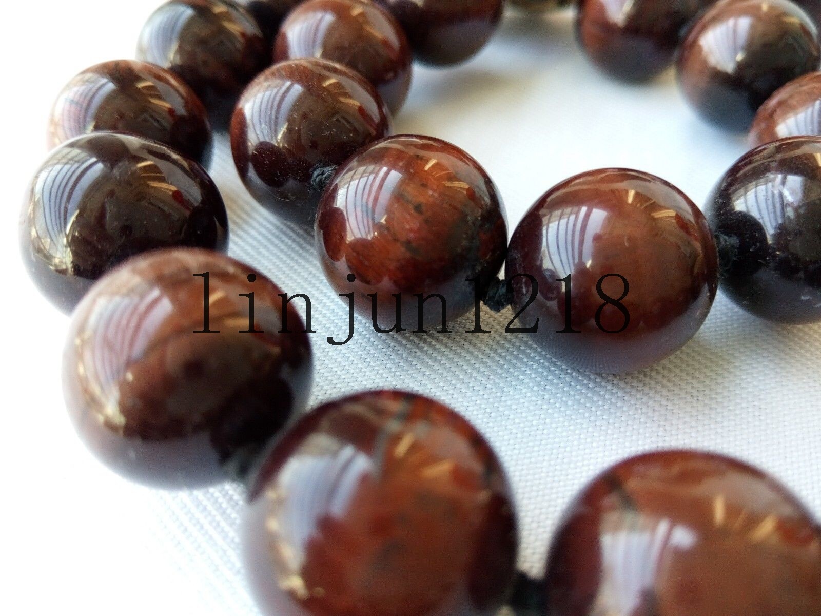 Huge 20mm 100% Natural Red Tiger’s Eye Gemstone Beads Necklace 18” AAA