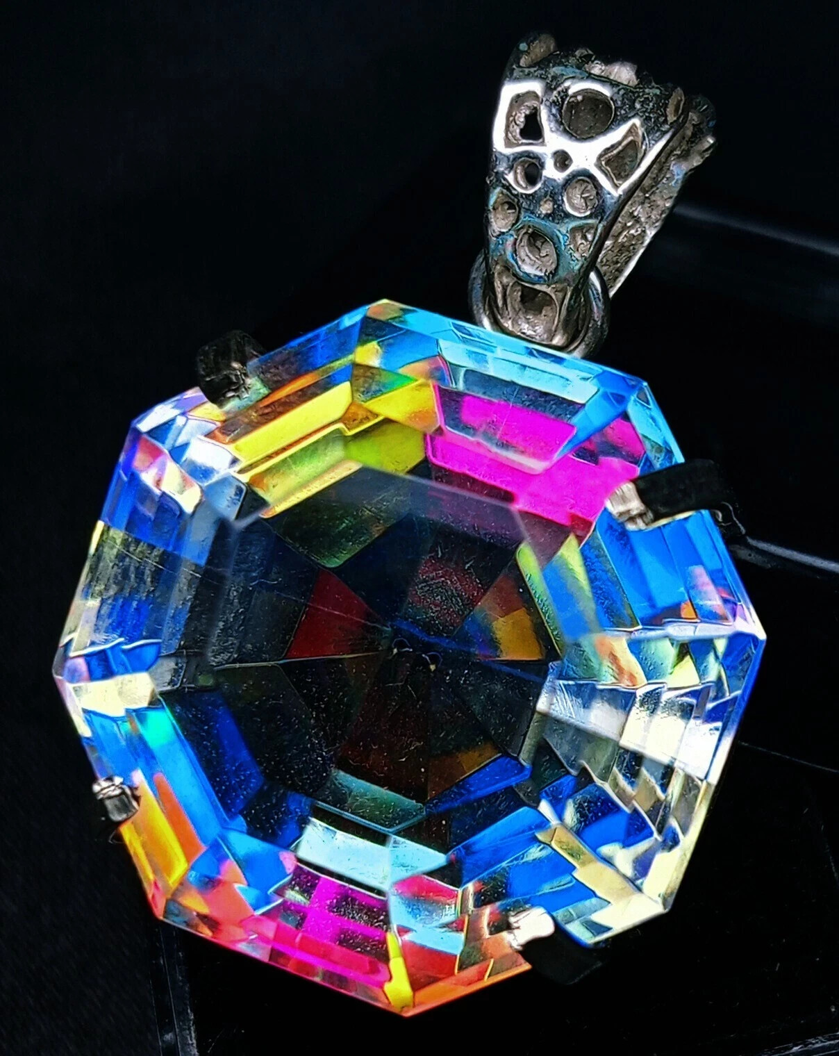 Natural Mystic Topaz Fancy Cut 78-80 Ct Loose Gemstone Pendant EGL Certified