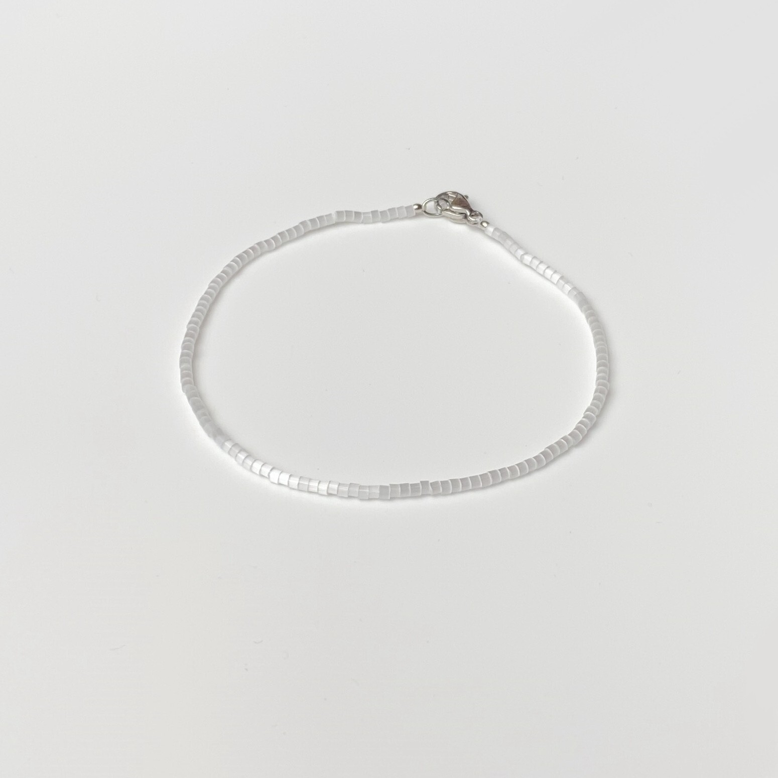 Miyuki Delica Silk Satin Crystal beaded Bracelet. Minimalist Bracelet