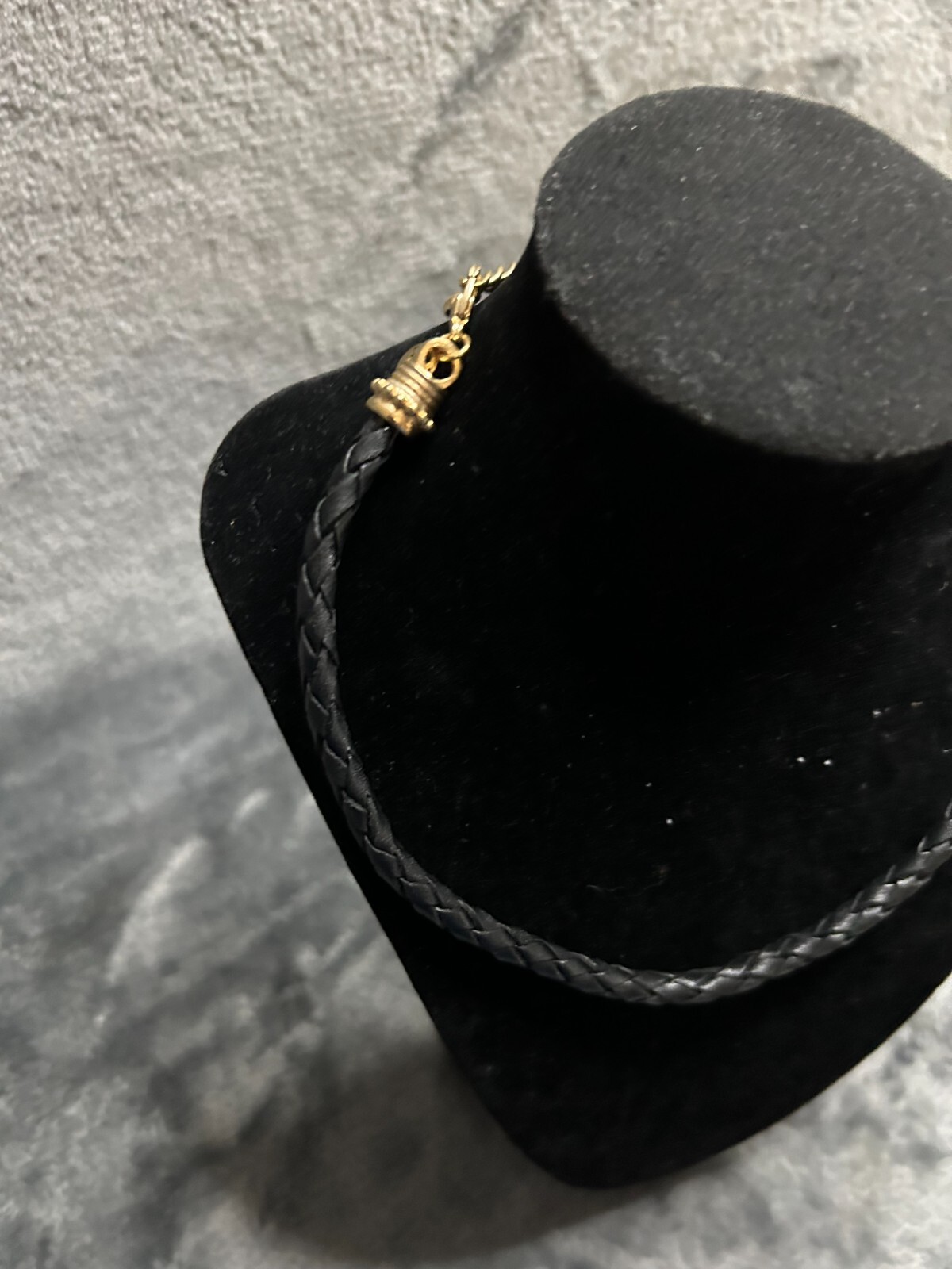 Estate Black Braided Rope Cord Necklace
