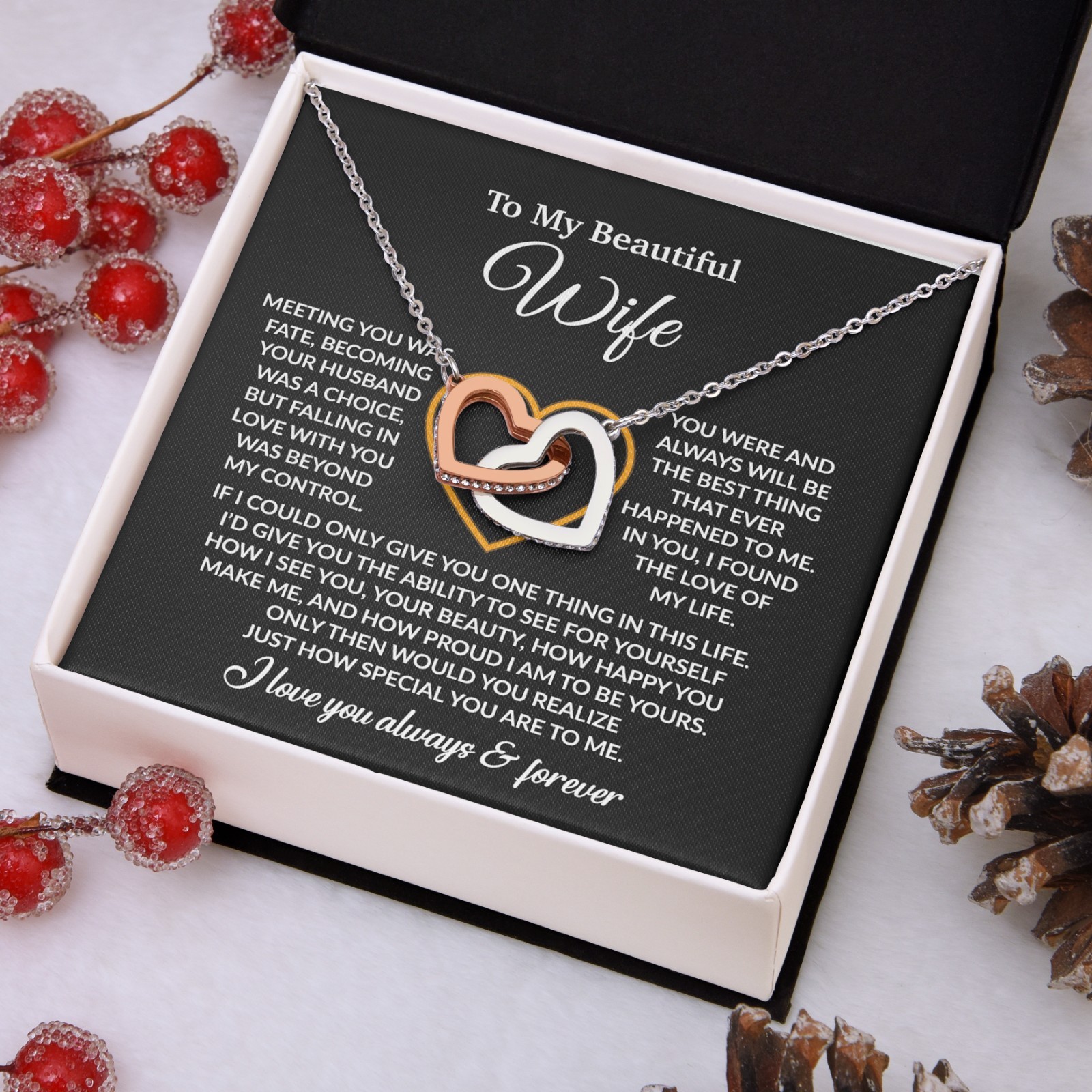 To My Wife Necklace, Christmas Gifts For Women, Anniversary Gift For Wife
