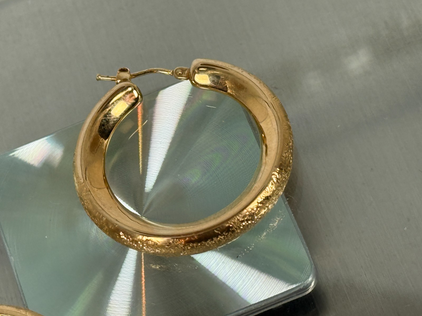 VOGA Collection 18K Gold Electroform Choice of FInish Hoop Earrings STARDUST