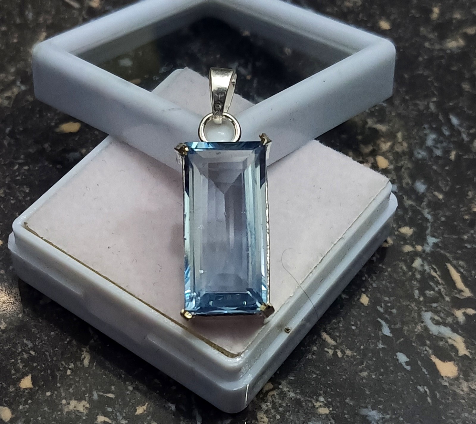 Luxury Santa Maria Blue Aquamarine Pendant 26 Ct Certified 925 Silver