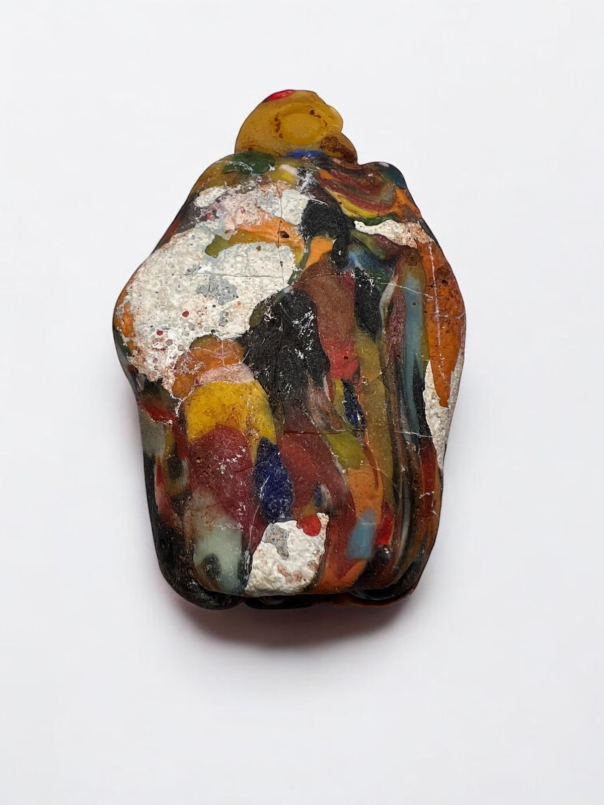 Antique Phoenician Mosaic Glass Face Pendant – Handmade Historical Jewelry