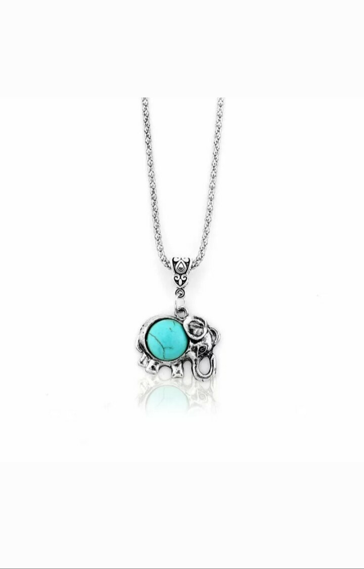 Tibetan Silver Turquoise Elephant Necklace