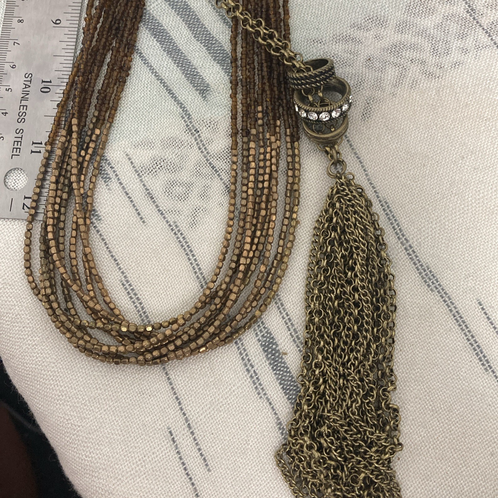 2 A.N.A Necklaces Bronze And Brown Tones