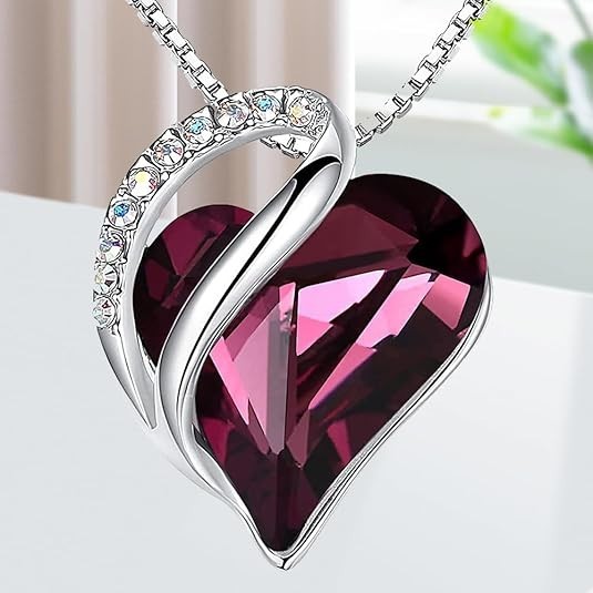Infinity Love Birthstone Heart Pendant 18″ Gift Necklaces for Women