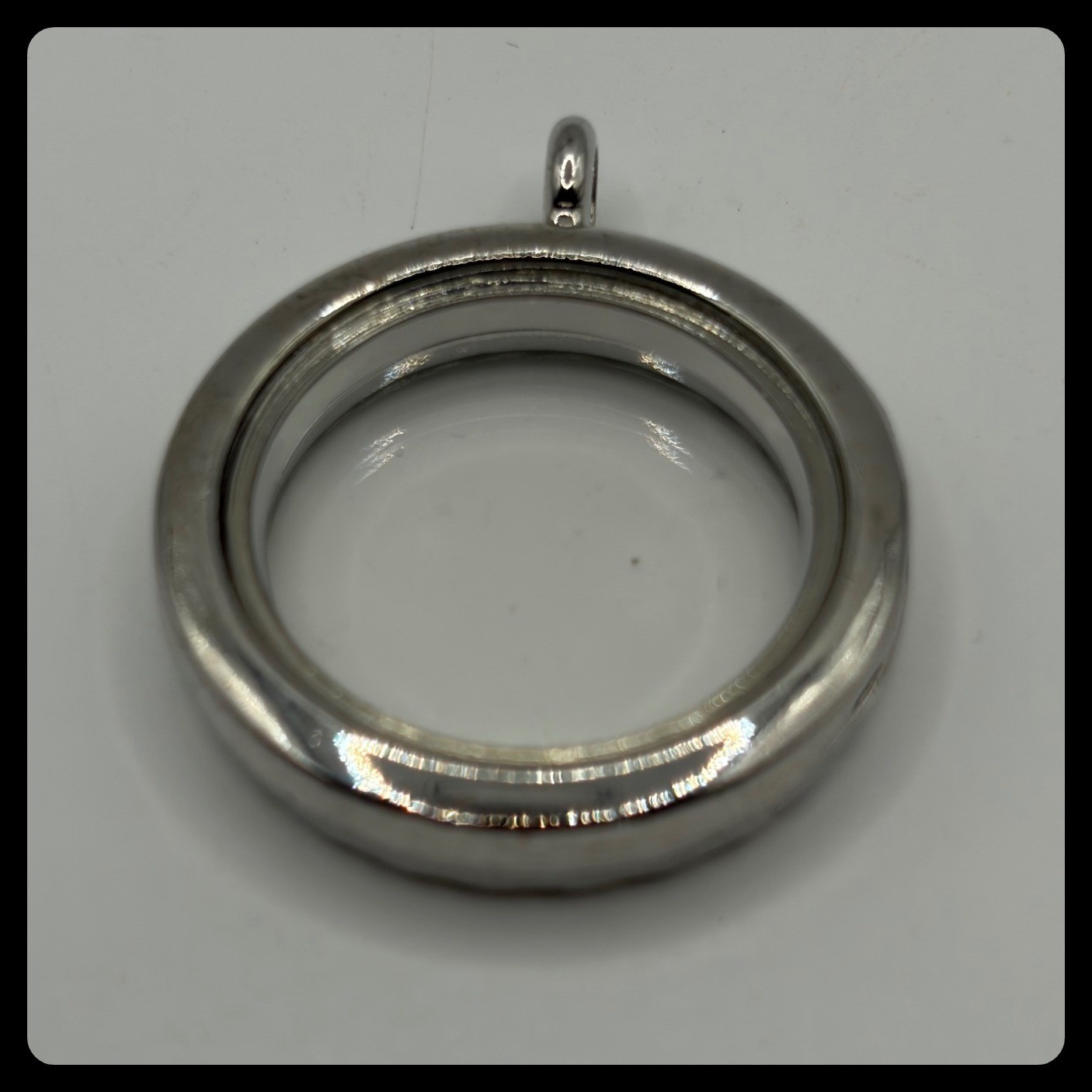 Origami Owl Living Locket Pendant Womens Silver Rope Twist Floating Charm