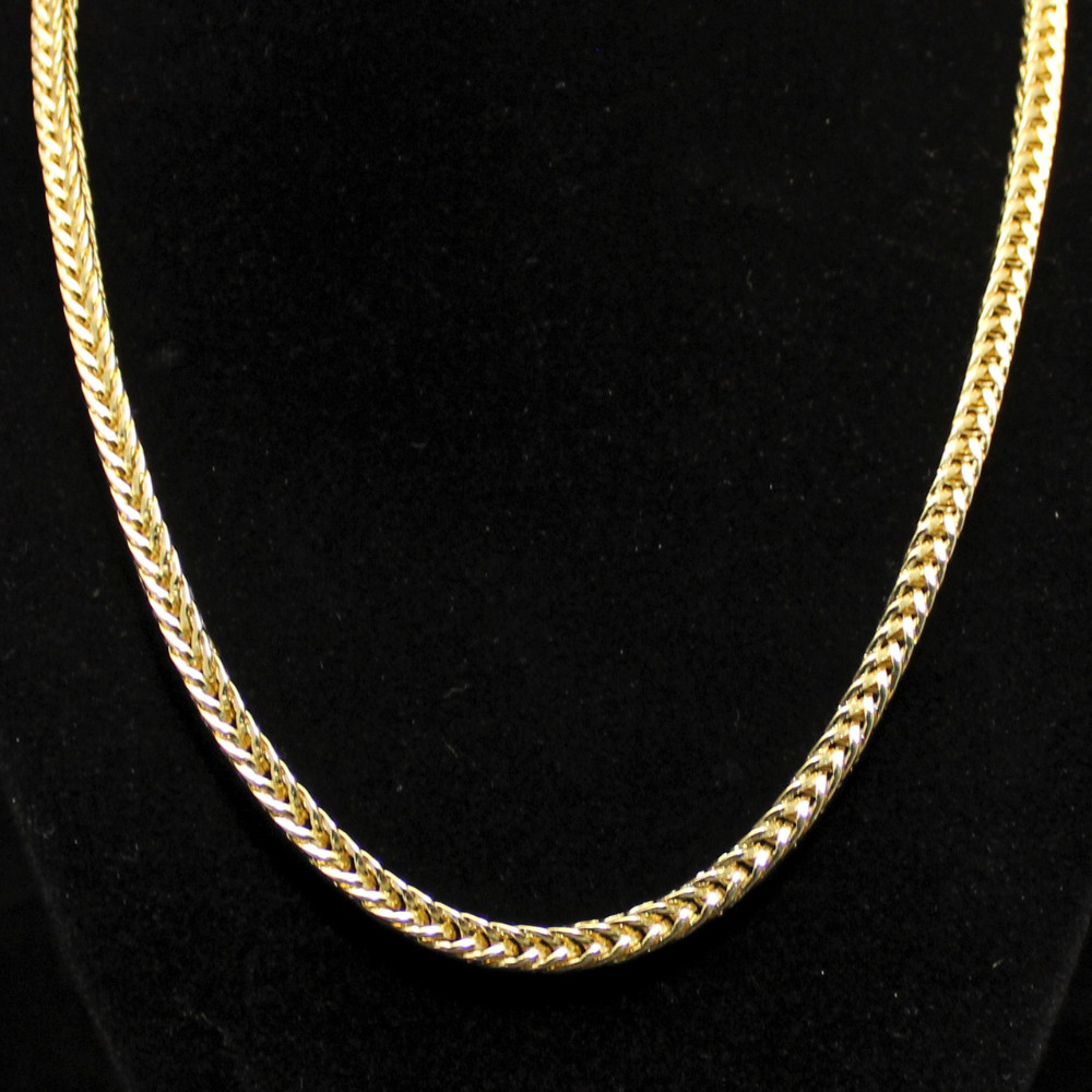Mens 18″ Franco 4mm 14k Gold Plated Necklace Hip Hop Jewelry High Quality