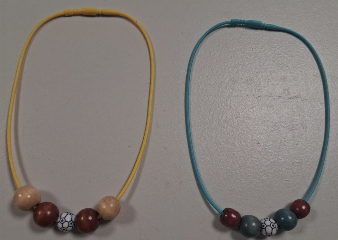 Necklace Colliers, Sports, Basketball, Wooden Beads, Navy Blue
