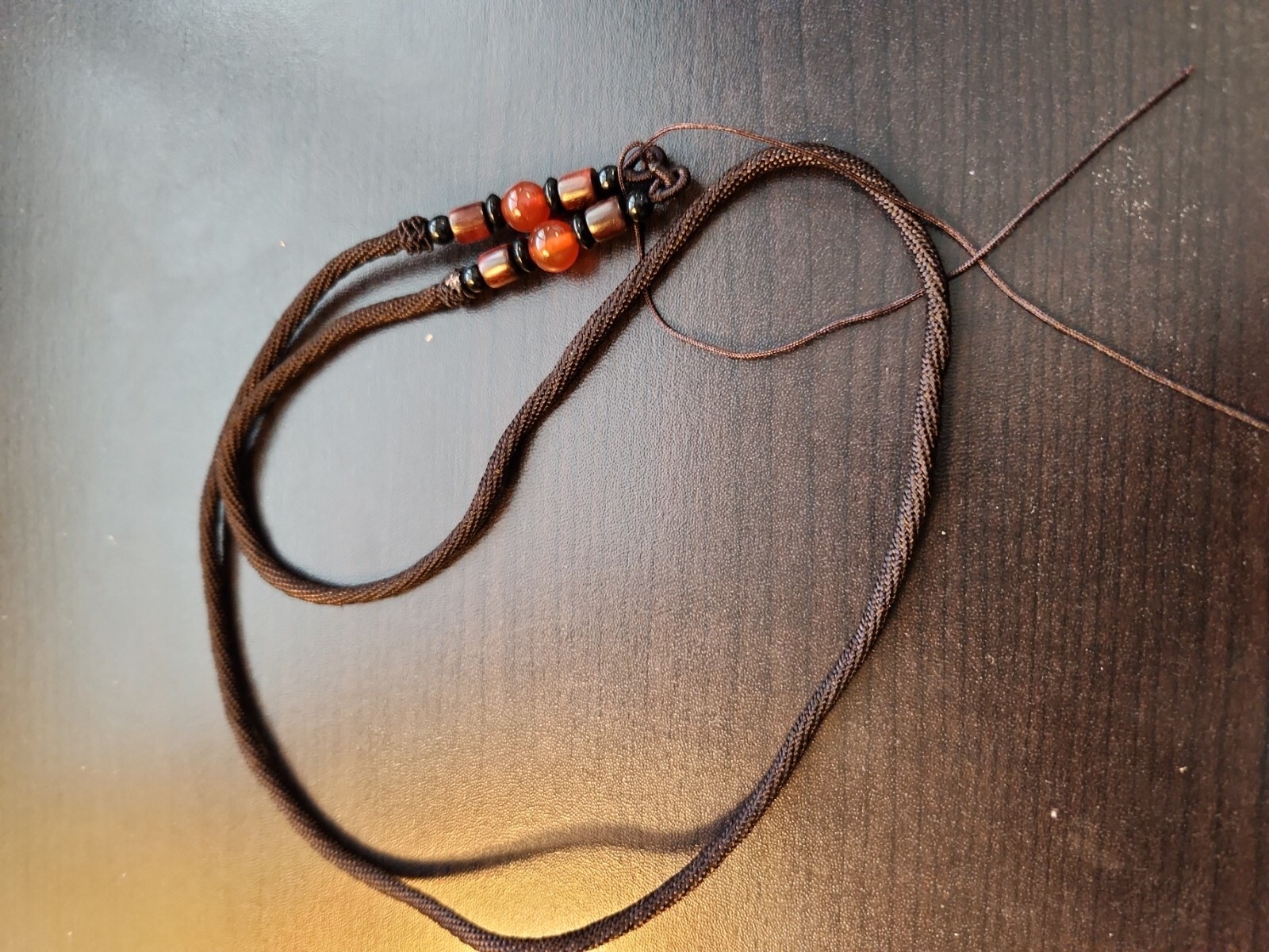 Braided String Rope Cord Necklace & Cornelian Stone for DIY Jade Crystal Pendant