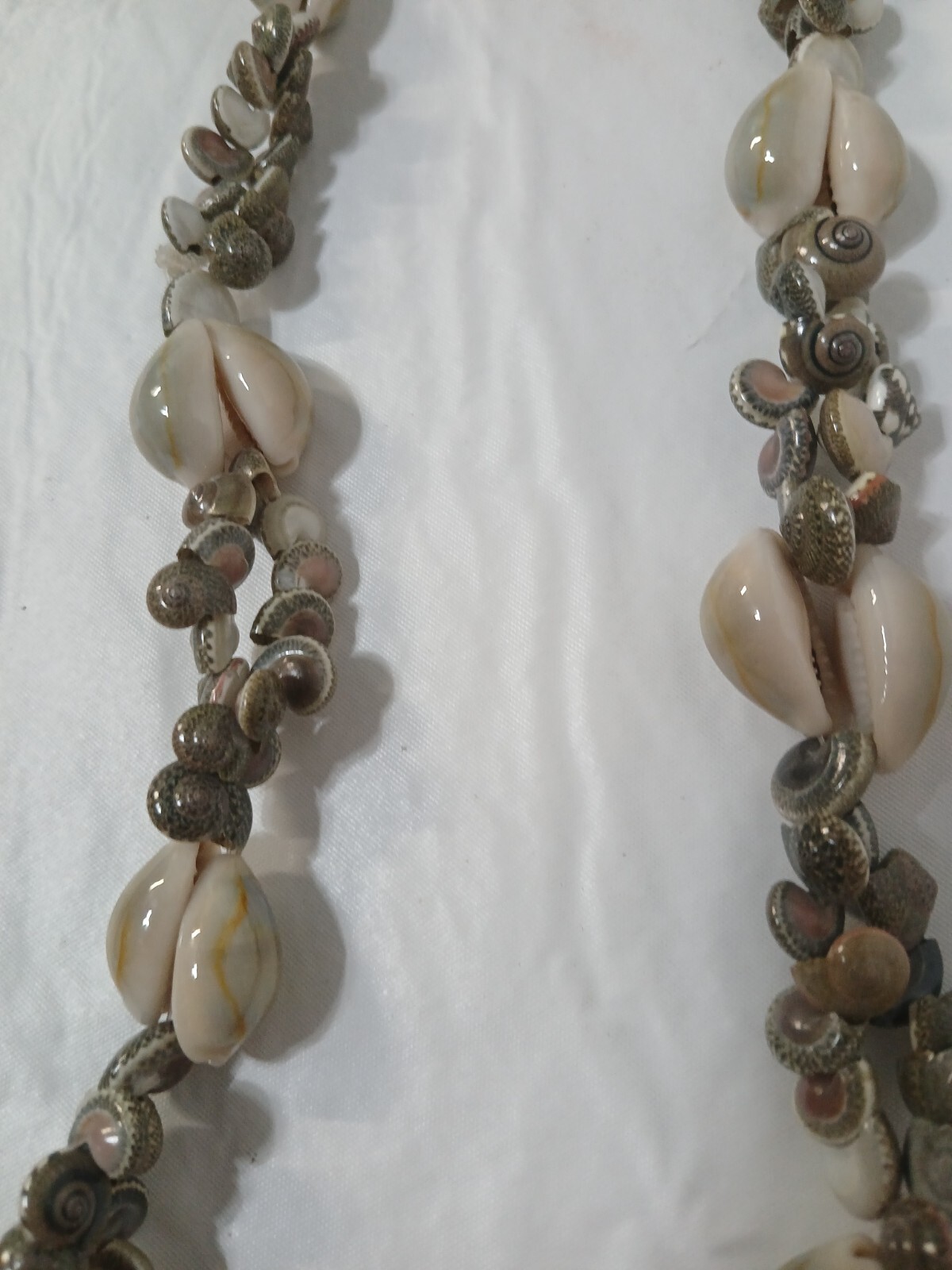 Long Mixed Natural Sea Shell Nautical Ocean Necklace 16” Multi-colored Various