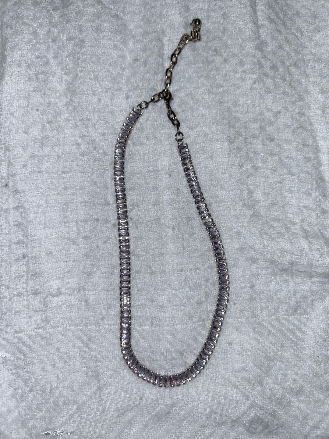 Gold-tone Necklace With Emerald-cut Drops