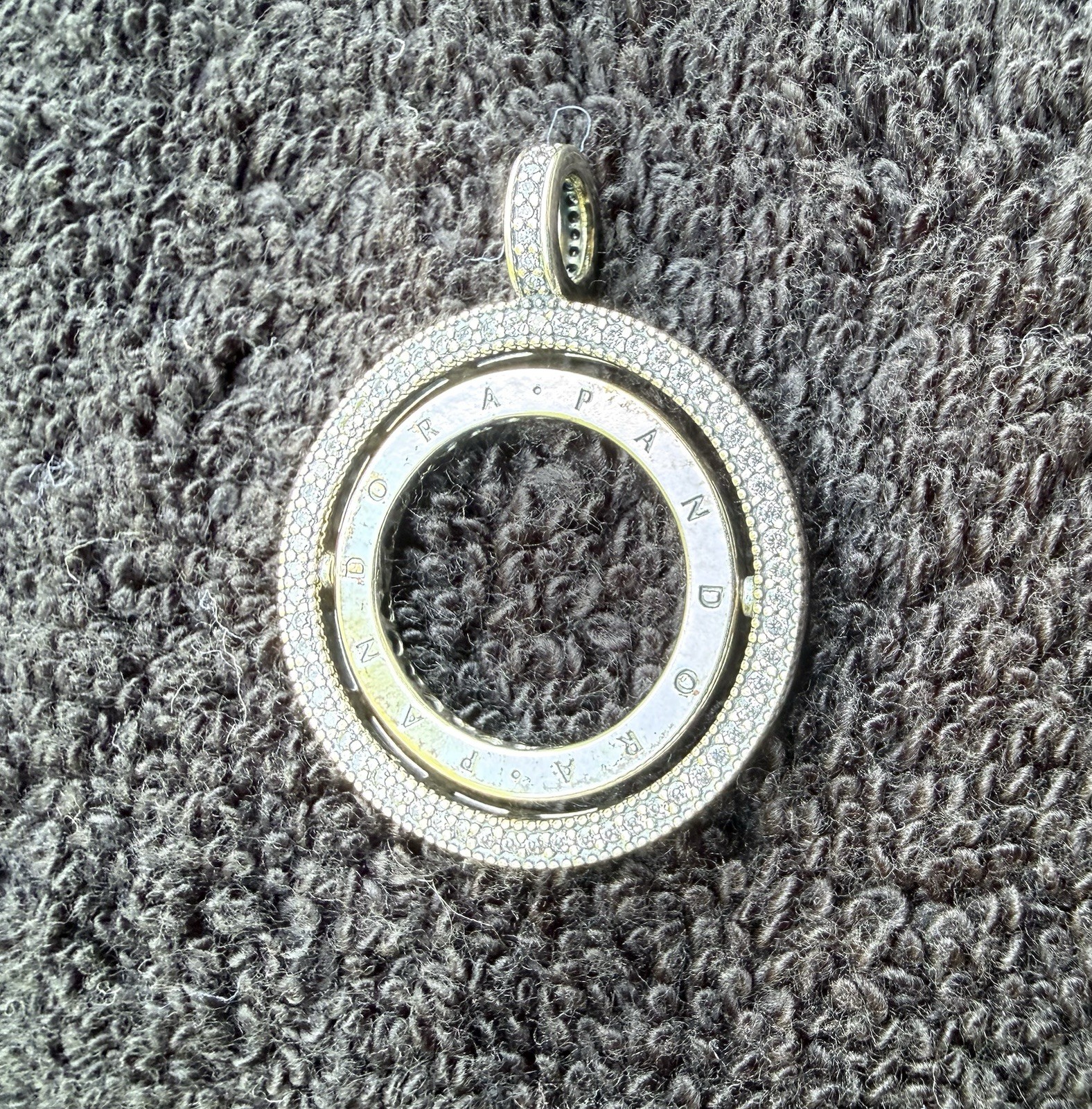 Authentic Pandora Sterling Silver Circular Pave Pendant