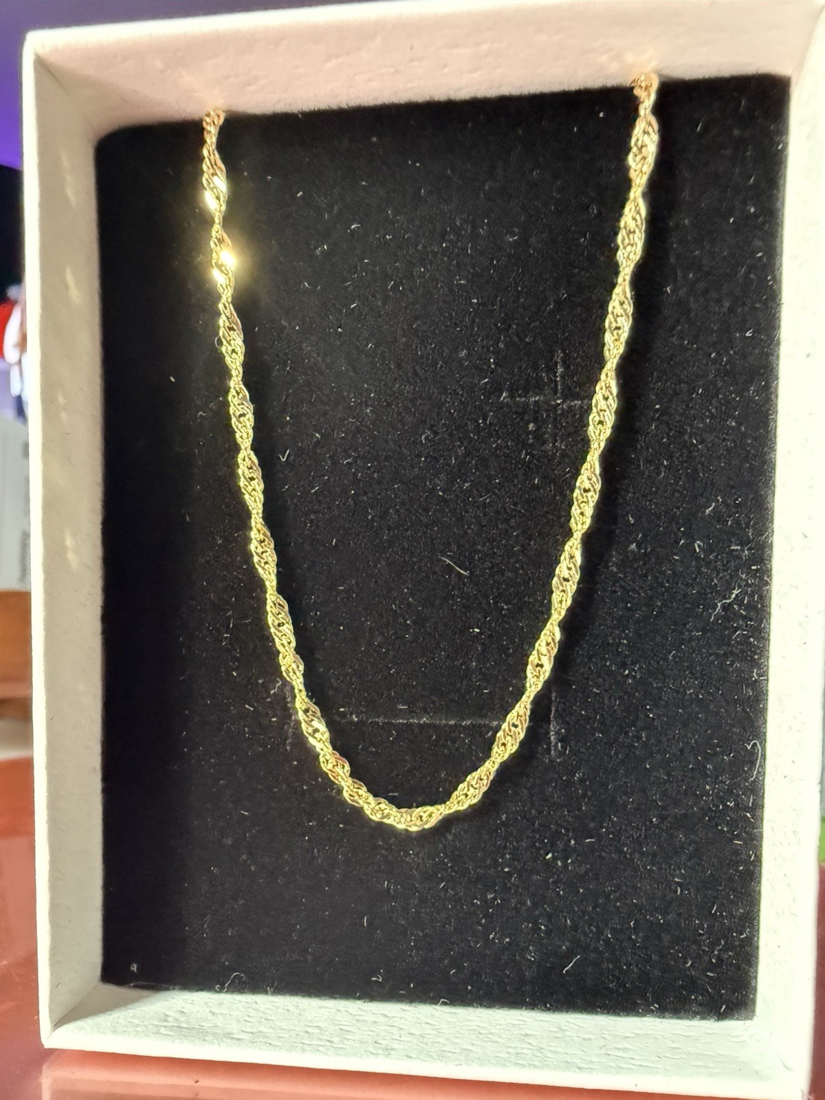 Gold Tone Rope Chain Necklace Chain Style No Stone Fashion Jewelry Undated Era