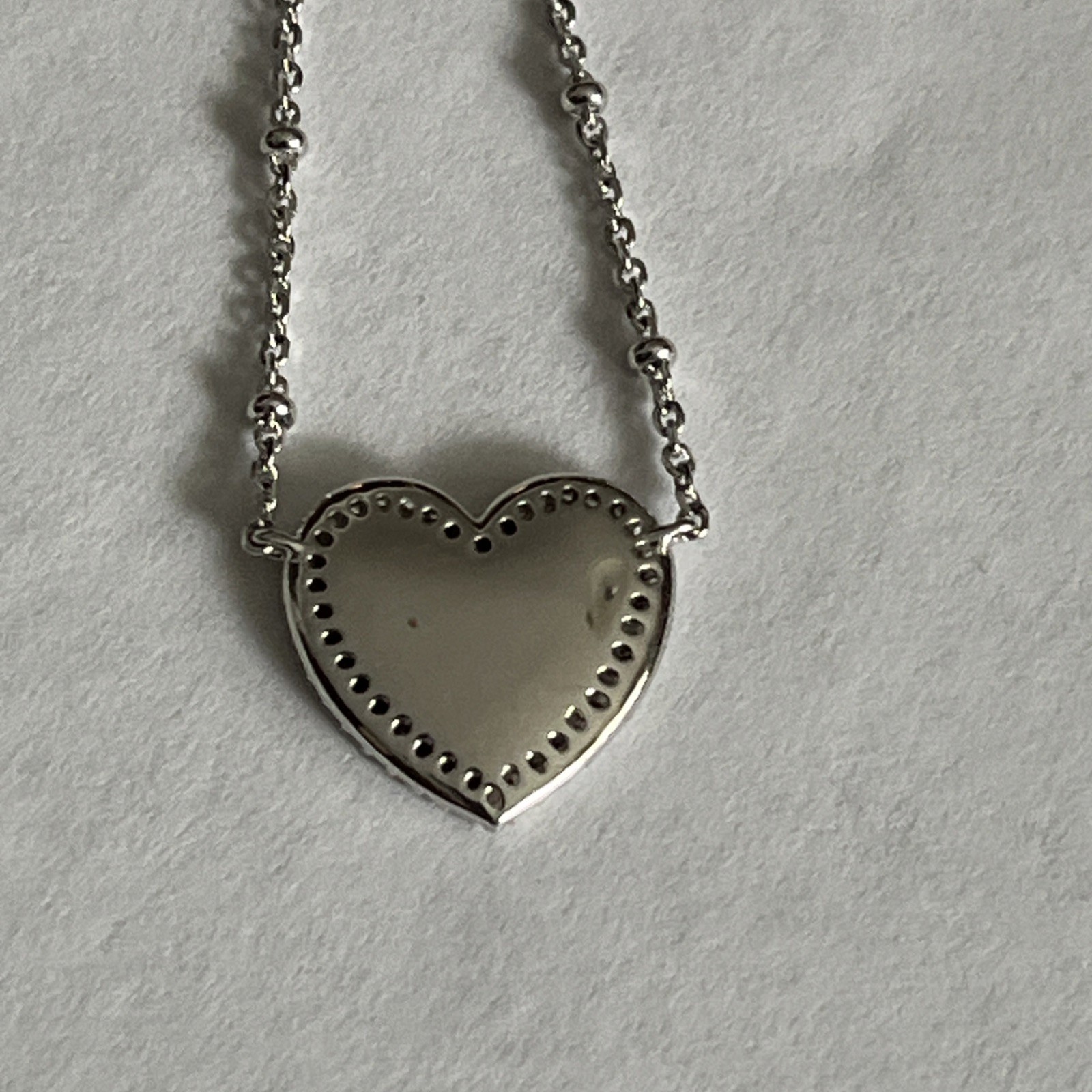 NadriLove Engraved Mom Heart Pendant Necklace in rhodium finish.