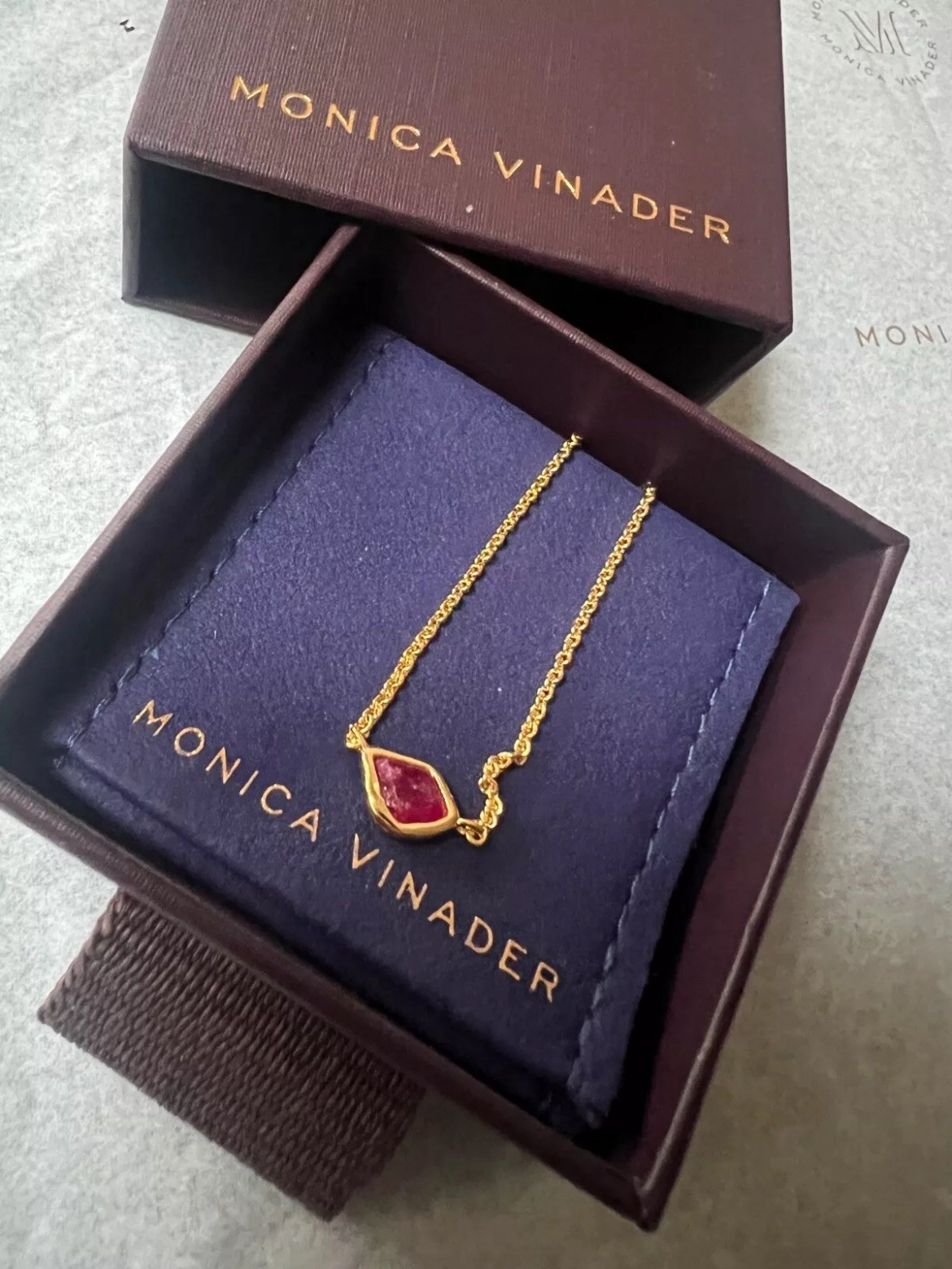 New Monica Vinader Siren Mini Nugget gold plated Necklace Adjustable 46cm/18’💕