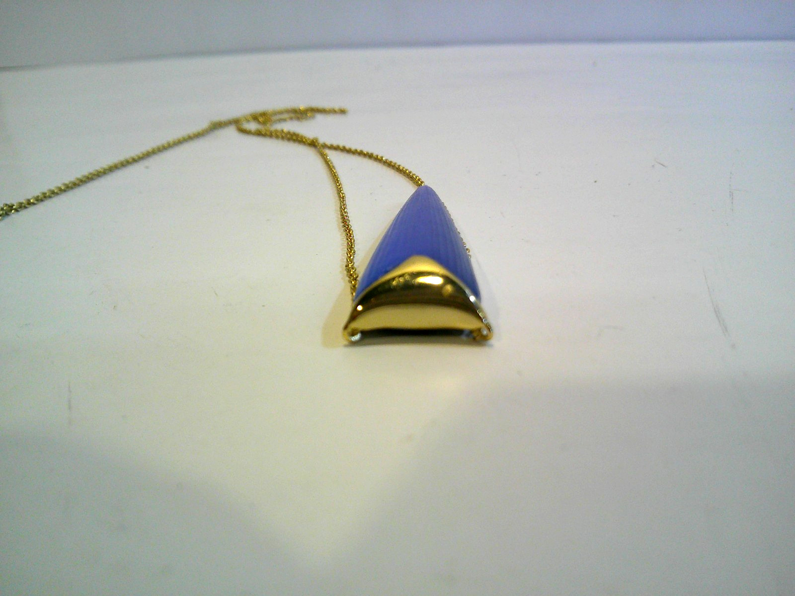 Alexix Bittar Lucite Necklace – 15in Blue & Goldtone