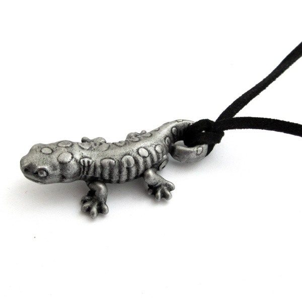 Spotted Salamander Adult and Larva Necklace – Articulating Salamander Pendant