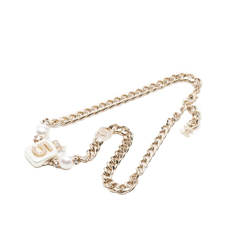 CHANEL COCO Mark No. 5 Perfume Bottle Chain Pendant Necklace A22S stamp 【U…