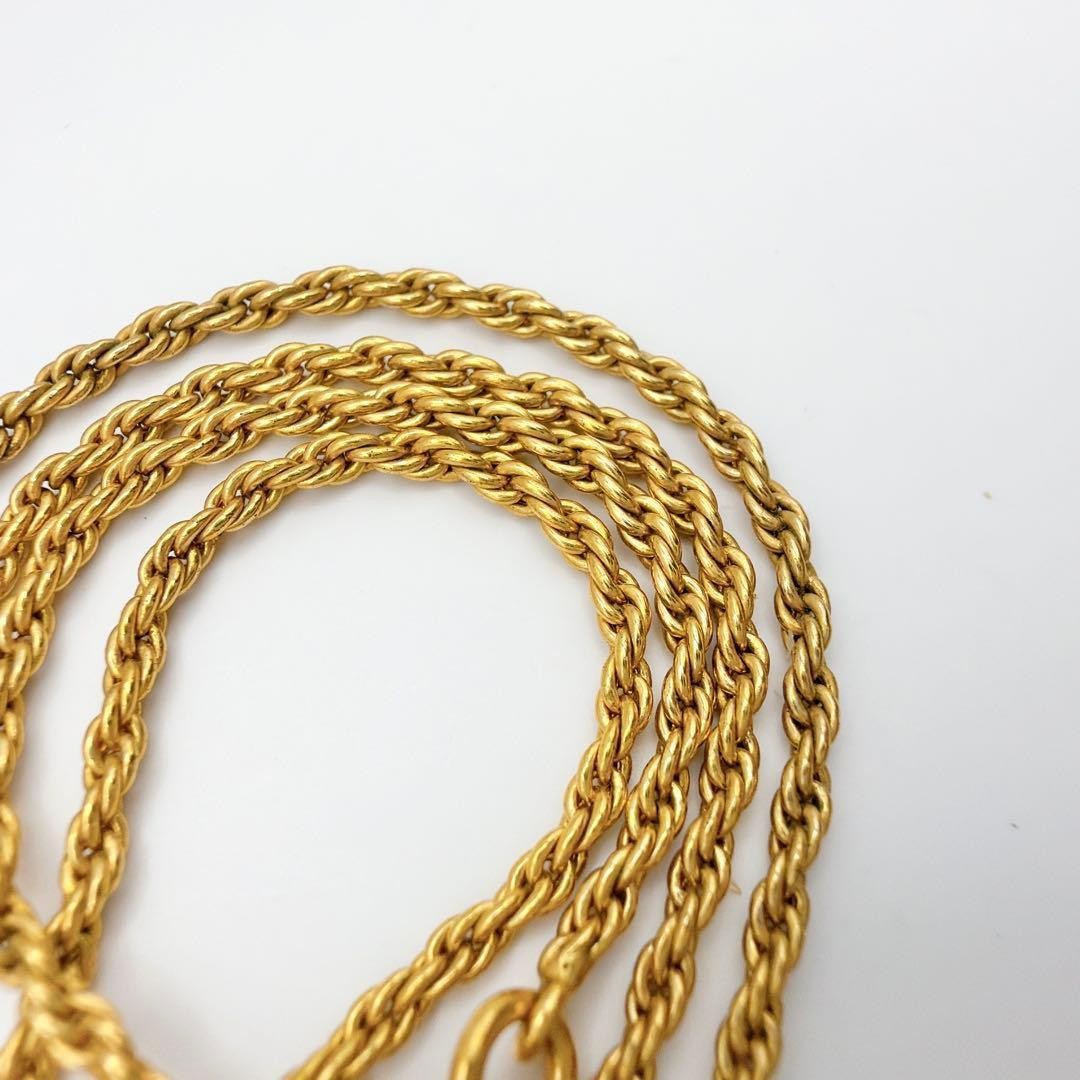 Dior Pearl Necklace CD Logo Adjustable Engraved Gold