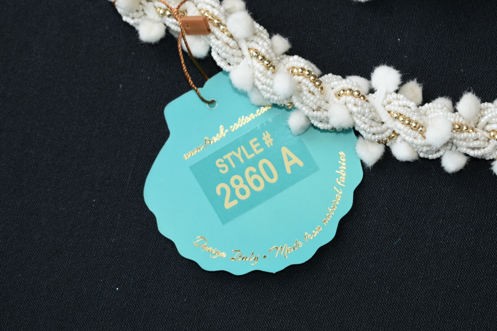 AnastaSea WHITE AND GOLD BEADED NECKLACE 2860A NWT
