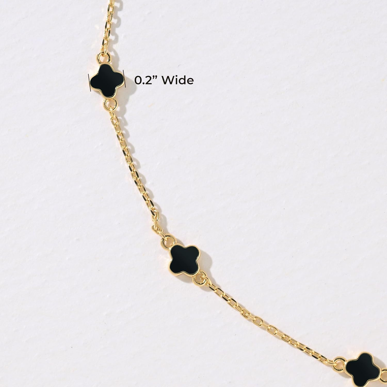 14K Gold Plated Tiny Clovers Necklace for Women, Very Small Dainty Gold Plated 4
