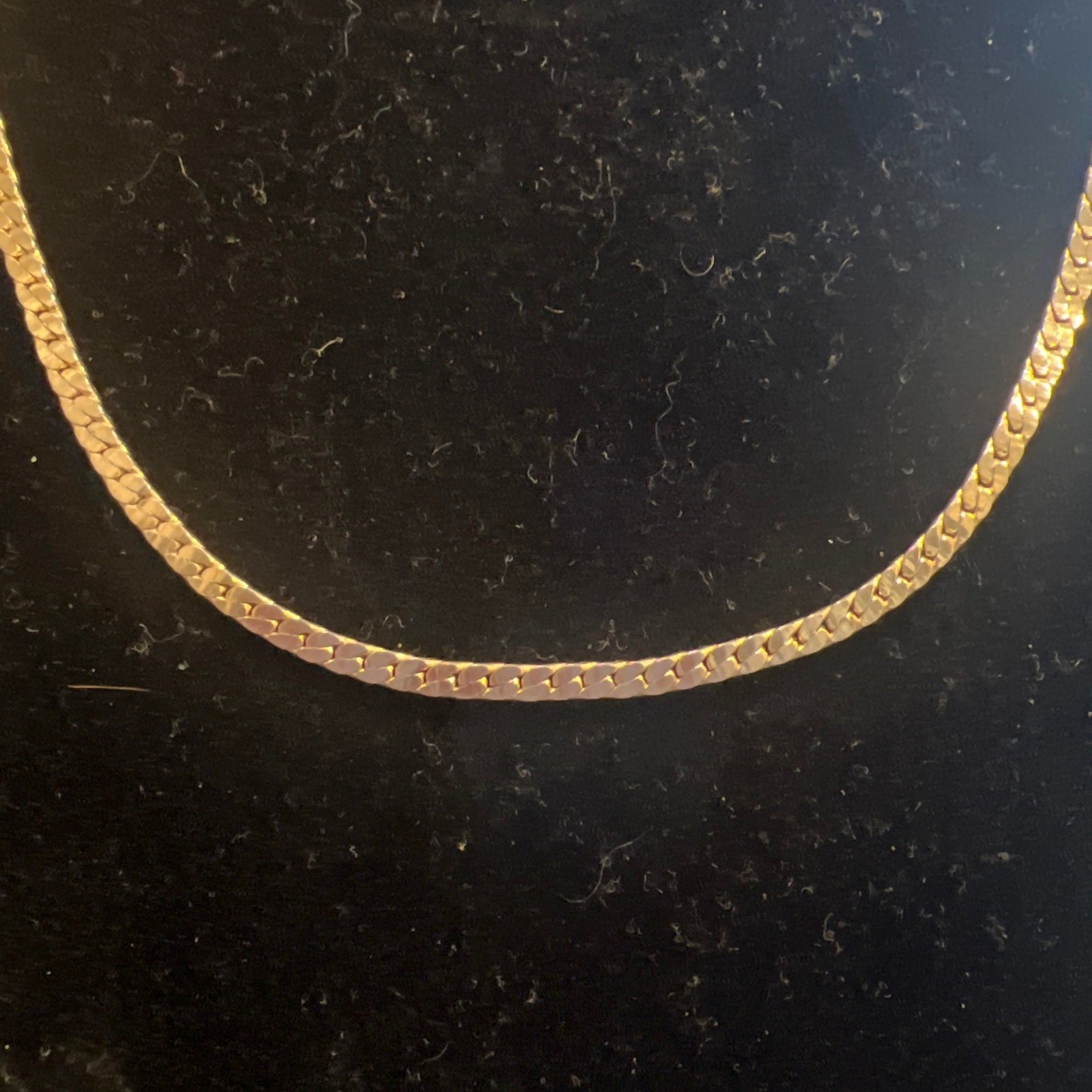 Vtg Trifari Gold Tone Flat Curb Link Chain Necklace 24 Inch Minimalist Classic