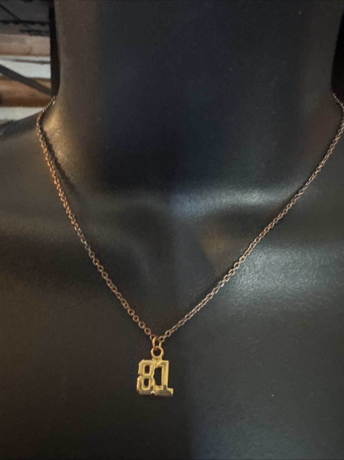 Number Necklace 81 Personalized Gold Initial Chain With Pendant