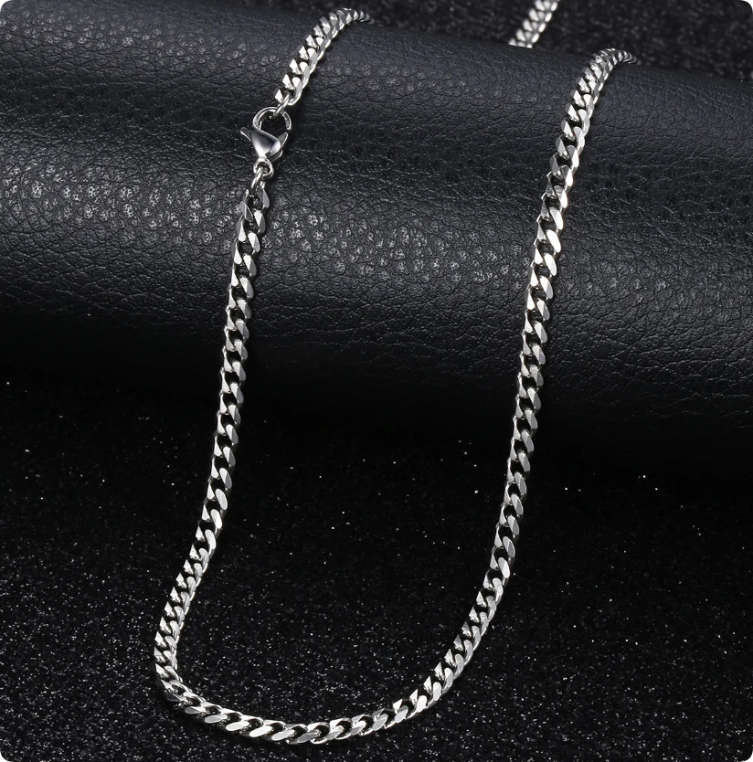 16-30″ Stainless Steel Silver Chain Cuban Curb Womens Mens Necklace 3/5/7/9/11mm
