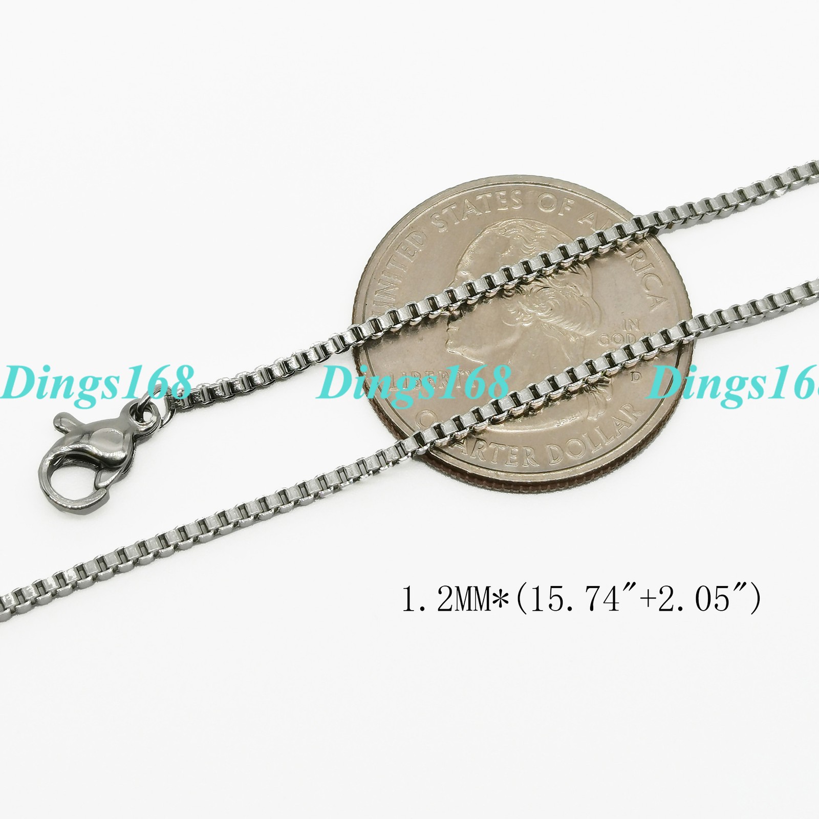 Real 18K Gold Filled Tarnish-Resist 1.5mm Italian Box Chain Necklace 16″18″ R048