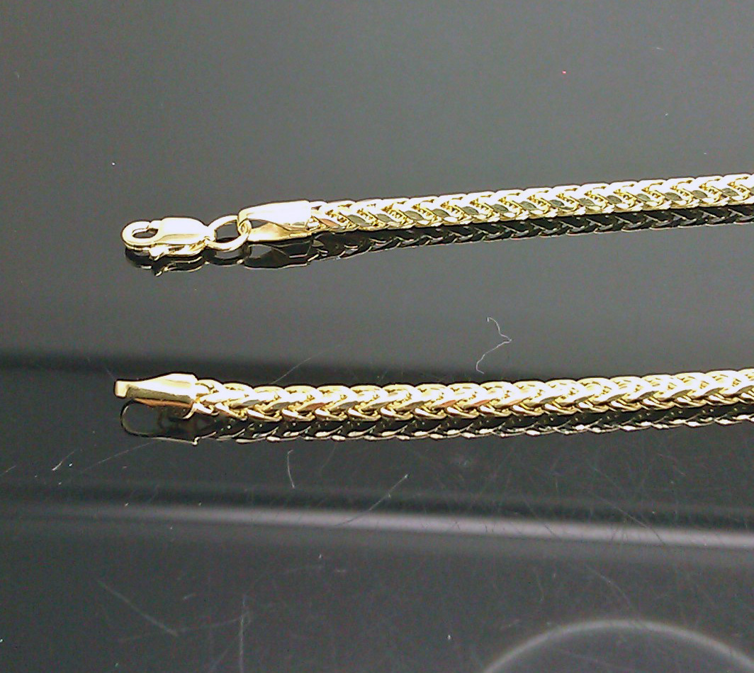 Real 10k Yellow Gold palm chain necklace 3mm 26″ Men Women Authentic Gift